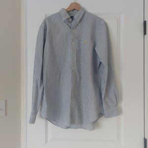Ralph Lauren Classic Fit Button Down L White/Blue Stripe
